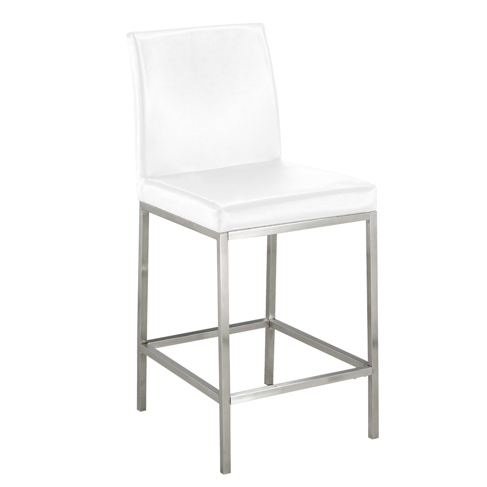 Havana Counter Chair: White Leatherette
